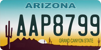 AZ license plate AAP8799