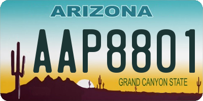 AZ license plate AAP8801