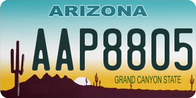 AZ license plate AAP8805