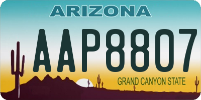 AZ license plate AAP8807