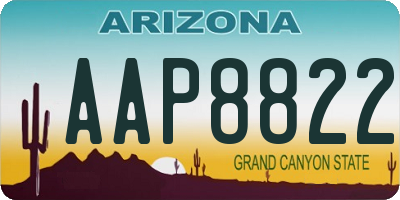 AZ license plate AAP8822