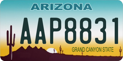 AZ license plate AAP8831