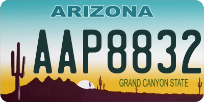 AZ license plate AAP8832