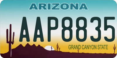 AZ license plate AAP8835