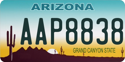 AZ license plate AAP8838