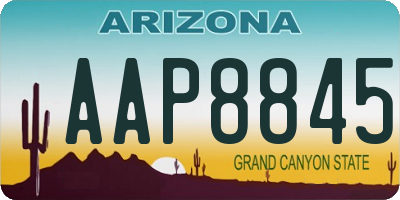 AZ license plate AAP8845