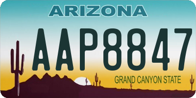 AZ license plate AAP8847