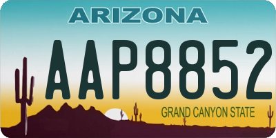 AZ license plate AAP8852