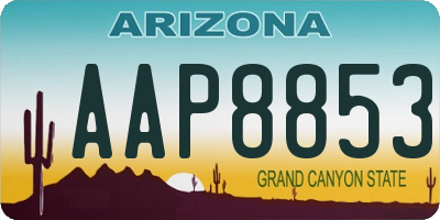 AZ license plate AAP8853