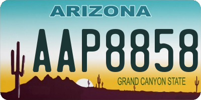 AZ license plate AAP8858