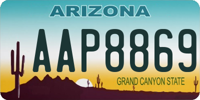 AZ license plate AAP8869