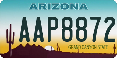 AZ license plate AAP8872