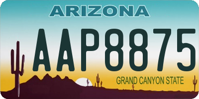 AZ license plate AAP8875