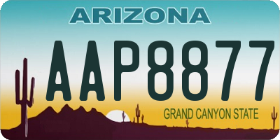 AZ license plate AAP8877