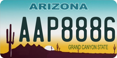 AZ license plate AAP8886