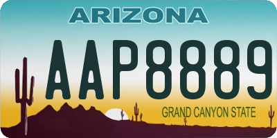 AZ license plate AAP8889