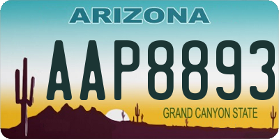 AZ license plate AAP8893