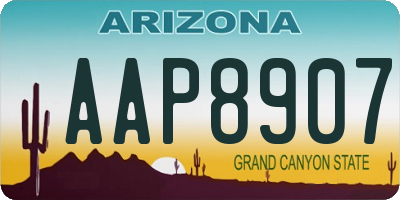 AZ license plate AAP8907