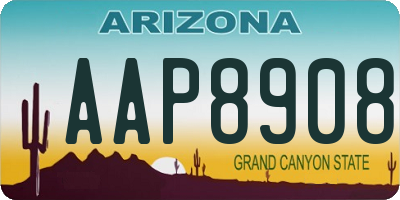AZ license plate AAP8908