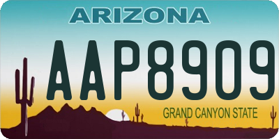 AZ license plate AAP8909