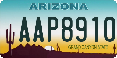 AZ license plate AAP8910