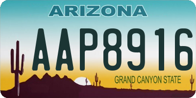 AZ license plate AAP8916