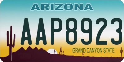 AZ license plate AAP8923