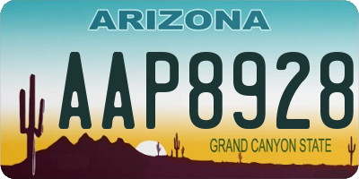 AZ license plate AAP8928