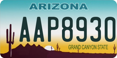 AZ license plate AAP8930