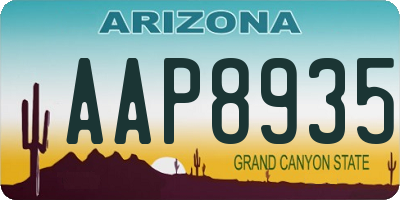 AZ license plate AAP8935