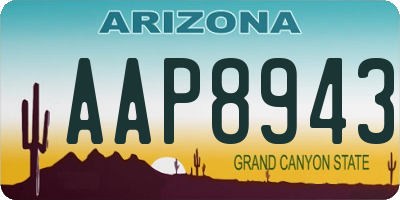 AZ license plate AAP8943