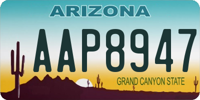 AZ license plate AAP8947