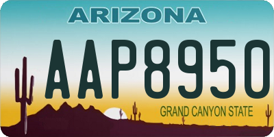 AZ license plate AAP8950