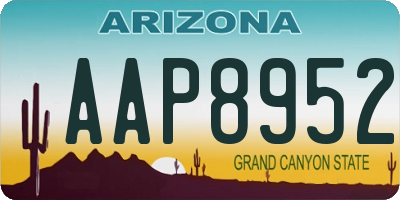AZ license plate AAP8952