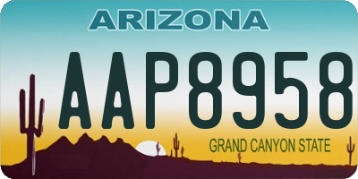 AZ license plate AAP8958