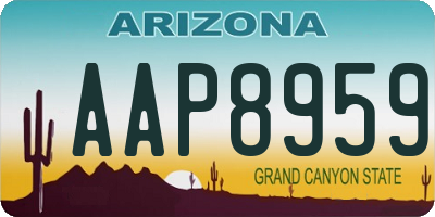 AZ license plate AAP8959