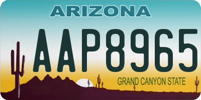 AZ license plate AAP8965