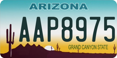 AZ license plate AAP8975