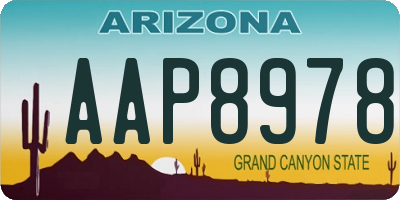 AZ license plate AAP8978