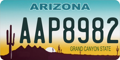 AZ license plate AAP8982