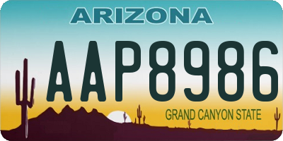 AZ license plate AAP8986