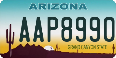 AZ license plate AAP8990