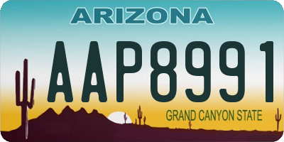 AZ license plate AAP8991