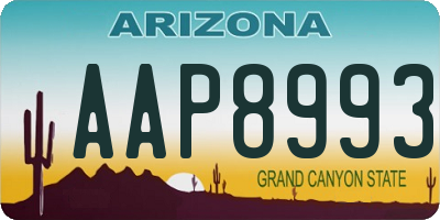 AZ license plate AAP8993