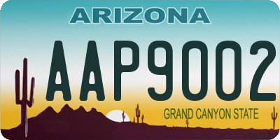 AZ license plate AAP9002