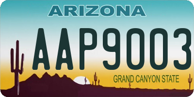 AZ license plate AAP9003