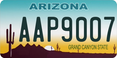 AZ license plate AAP9007