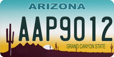 AZ license plate AAP9012