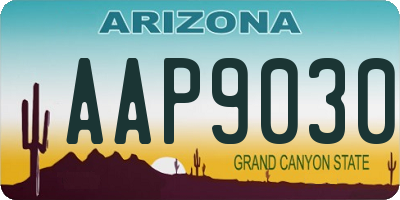 AZ license plate AAP9030