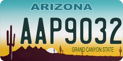 AZ license plate AAP9032